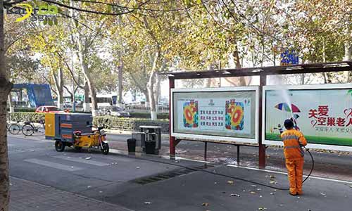 小型高壓地面清洗車，環(huán)衛(wèi)道路沖洗多面手